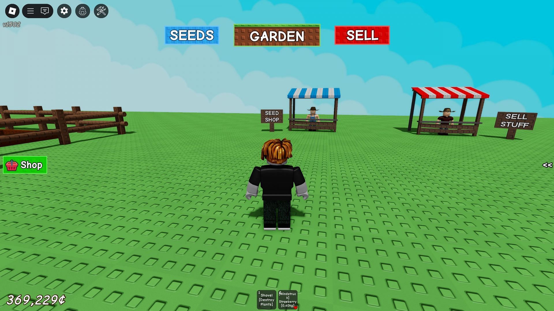 The Gnome vendor will not always be available and spawns next to the Seed shop (Image via Roblox)